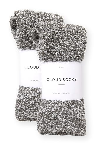 Unboxme Premium Fluffy Cloud Socks - Ultra-Soft, Warm Fuzzy Comfort - Luxury Cozy Socks for Men, 2 Pairs Heather Charcoal | Amazon (US)