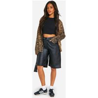 Womens Faux Leather Bermuda Shorts - Black - 6 | boohoo (US & Canada)