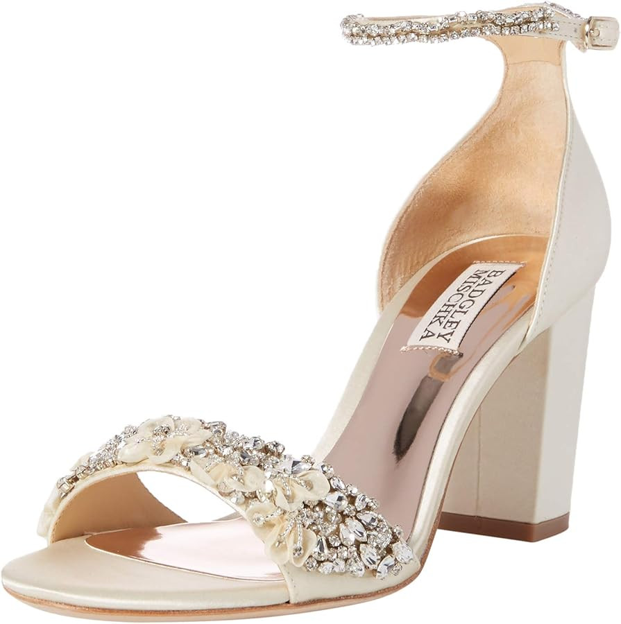 Badgley Mischka Women's Ankle Strap, Block Heel Sandal Heeled | Amazon (US)