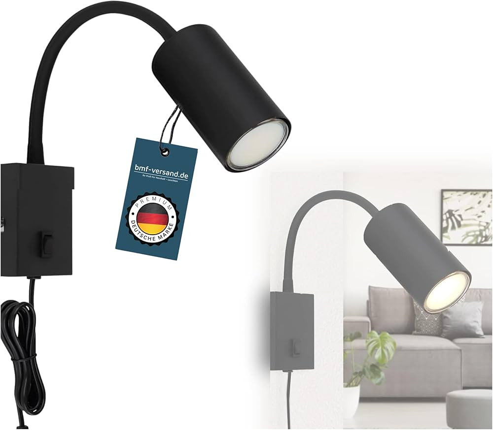 Steckdosenlampe mit Schalter - Wandleuchte Innen Kinderzimmer mit Stecker und Kabel - Steckerleuc... | Amazon (DE)