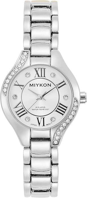 Miykon Silver and Gold Watches for Women | Small Dainty Womens Watch with Genuine Crystals | Ion ... | Amazon (US)