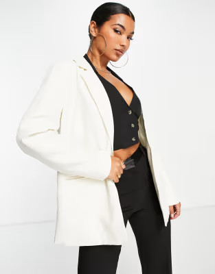 Public Desire oversized blazer in cream | ASOS (Global)