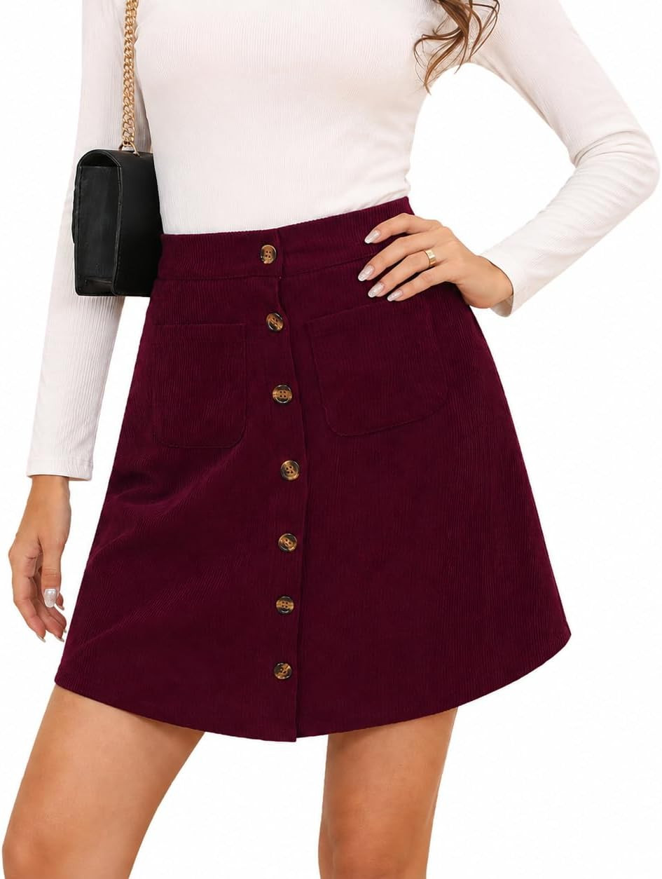 Women's High Waist A Line Mini Skirt with Pockets | Amazon (US)
