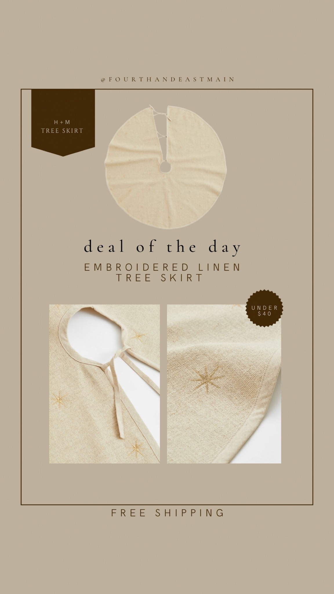deal of they day // embroidered linen tree skirt! so subtle and beautiful - under $40

#LTKhome #LTKSeasonal #LTKHoliday