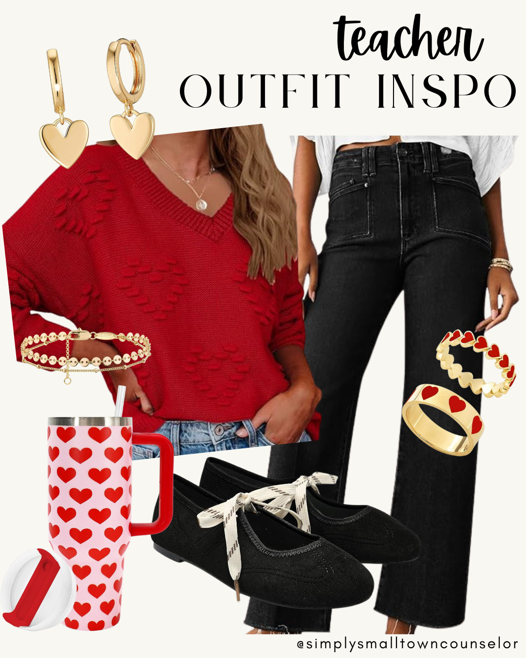 Valentine’s Day outfit inspo for the classroom 💌 polished, comfy, and just the right amount of festive. 

 #LTKValentine #LTKootd #LTKMidsize