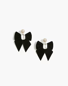 Velvet bow crystal statement earrings | J.Crew Factory