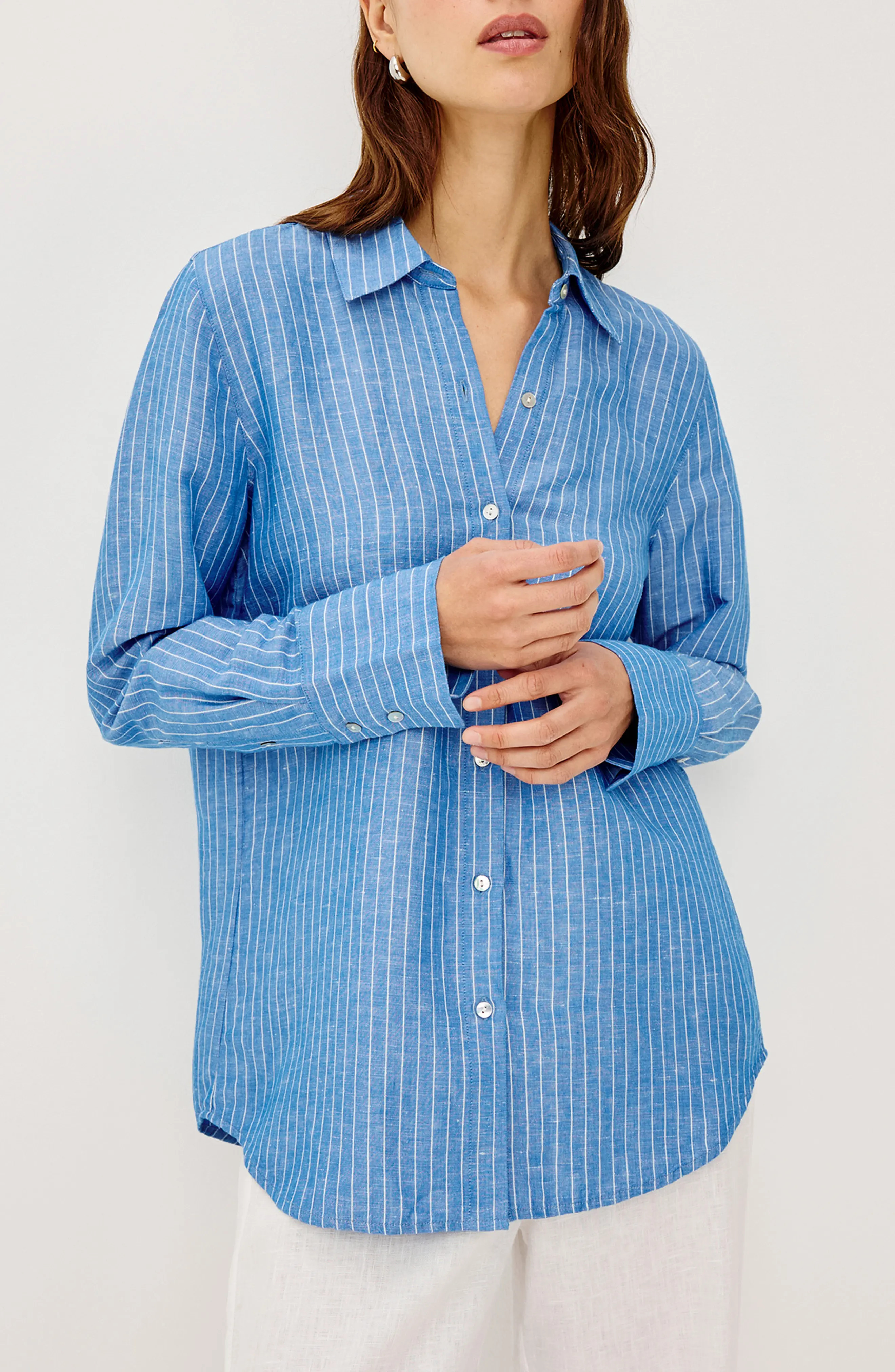 Rails Knox Linen Blend Button-Up Shirt (Women) | Nordstrom | Nordstrom