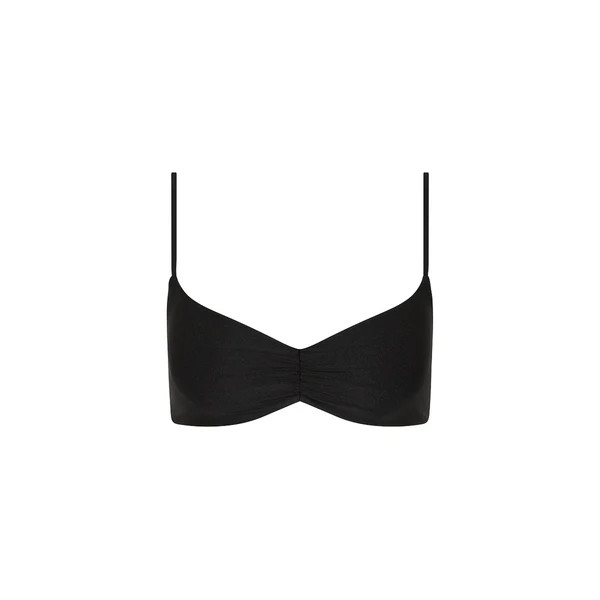 Gathered Mini Crop Bikini Top - Twilight Black | Kulani Kinis US
