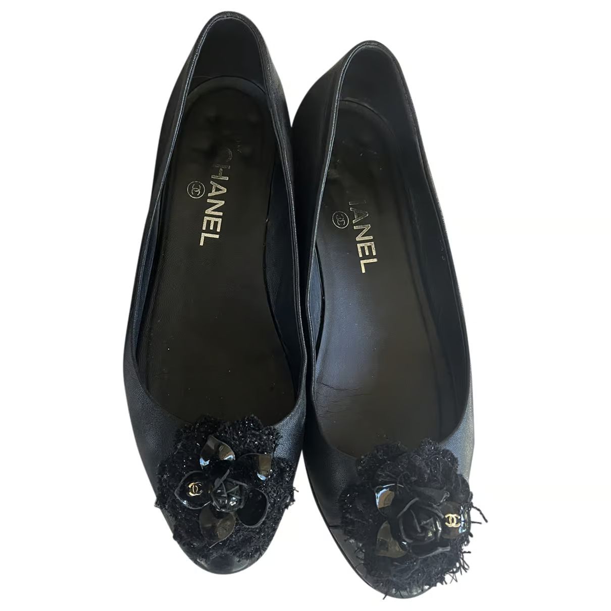 Leather ballet flats Chanel Black size 39 EU in Leather - 33703064 | Vestiaire Collective (Global)