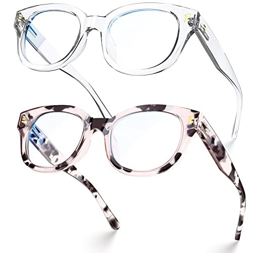 VISOONE 2 Pack Medium Round Blue Light Blocking Glasses with Anti Eye Strain and Computer Glare for Women Man BELLAMY | Amazon (US)