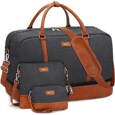 21 Inch Weekender Travel Duffle Bag with Shoe Compartment, 3PCS Set for Women, Carry On for Weekend and Business A5-Polyester-Polka Dot Large | Target
