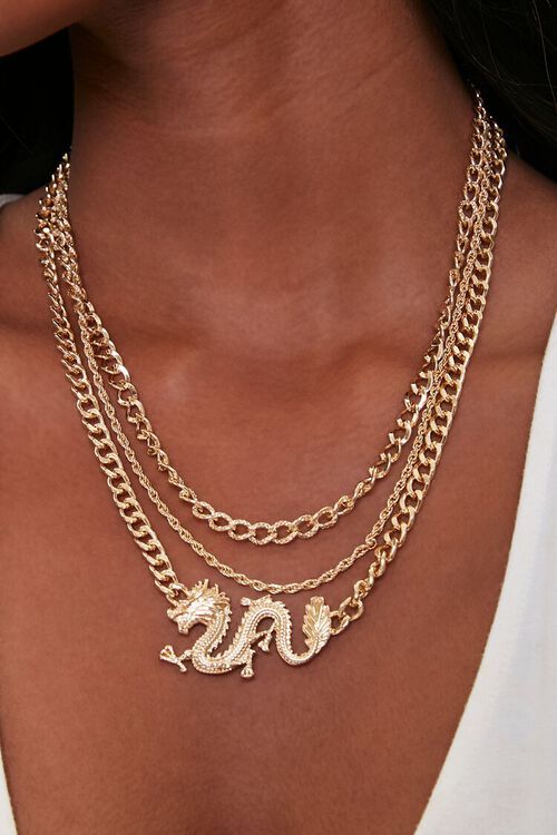 Dragon Pendant Layered Necklace | Forever 21 (US)