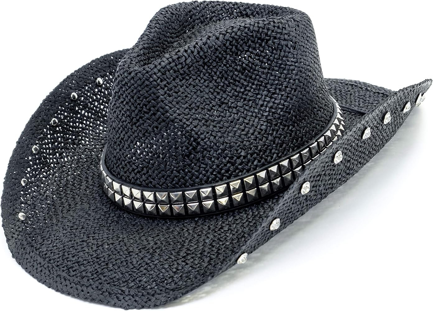 Old Stone Straw Cowboy Cowgirl Hat for Men Women Wide Brim Sun Hat Western Style | Amazon (US)