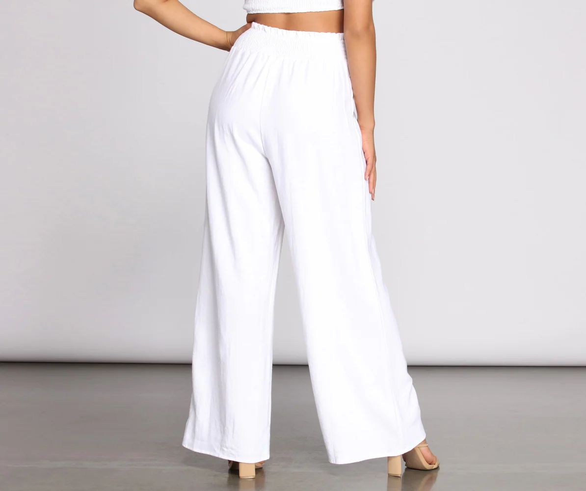Day At The Hamptons Smocked Linen Pants | Windsor Stores