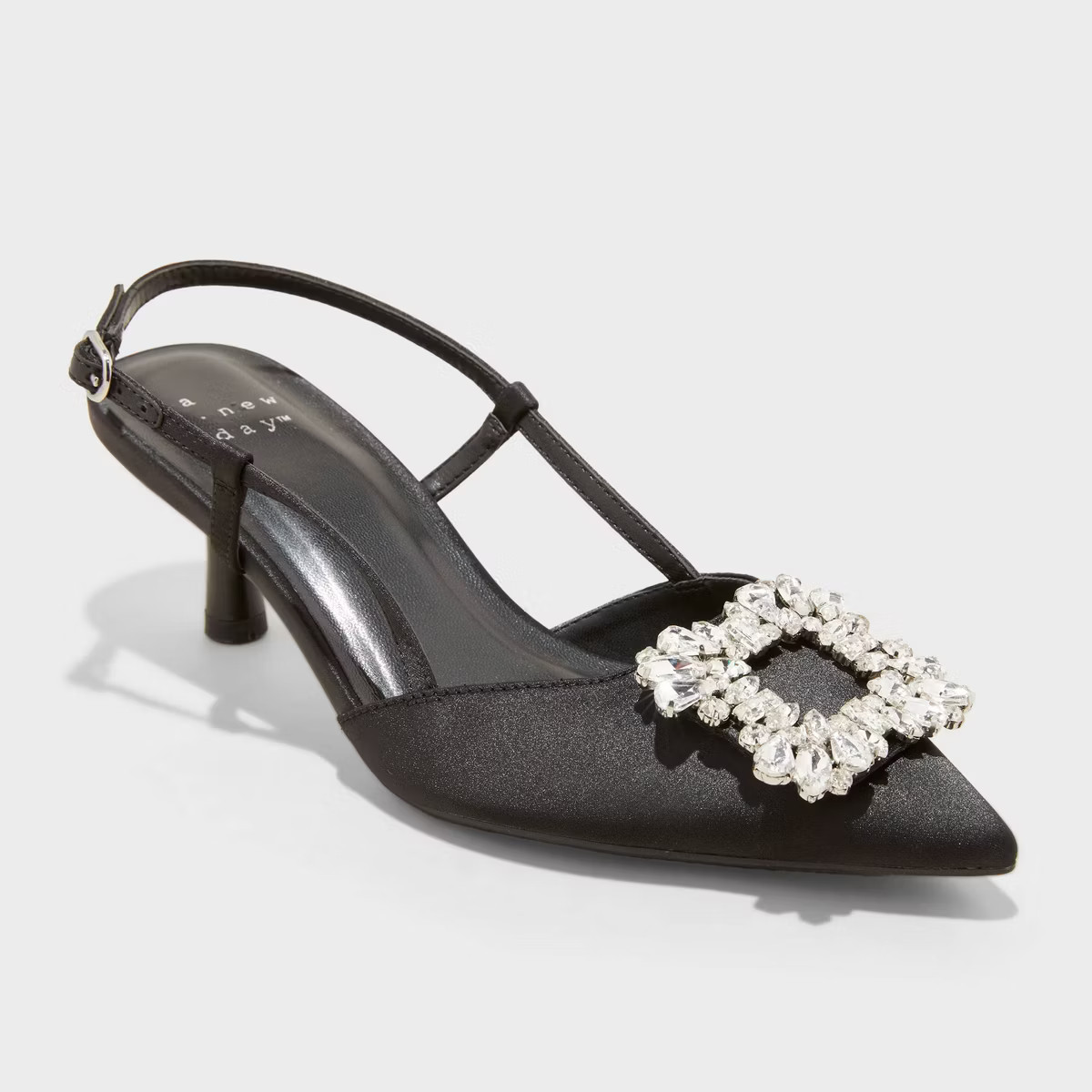 Women's Annette Satin Slingback Heels with Memory Foam Insole - A New Day™ | Target