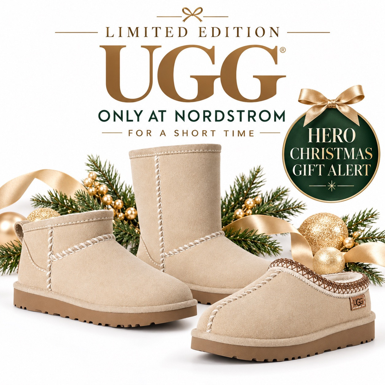 The limited edition UGGs have arrived for the holidays. They are only available at Nordstrom so I'm certain they'll sell out. Here gift for the holidays!!