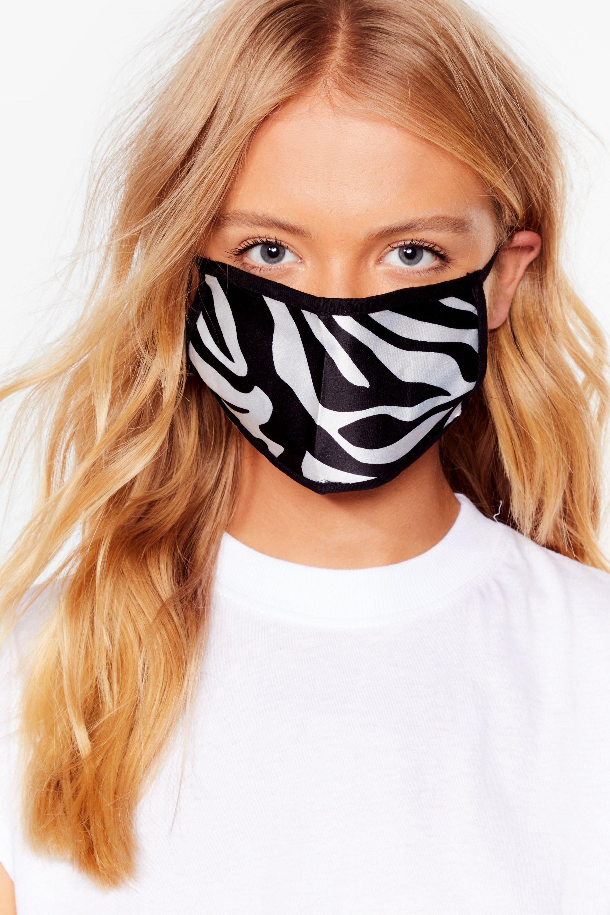Womens Herd Up Zebra Fashion Face Mask - Cream | NastyGal (US & CA)