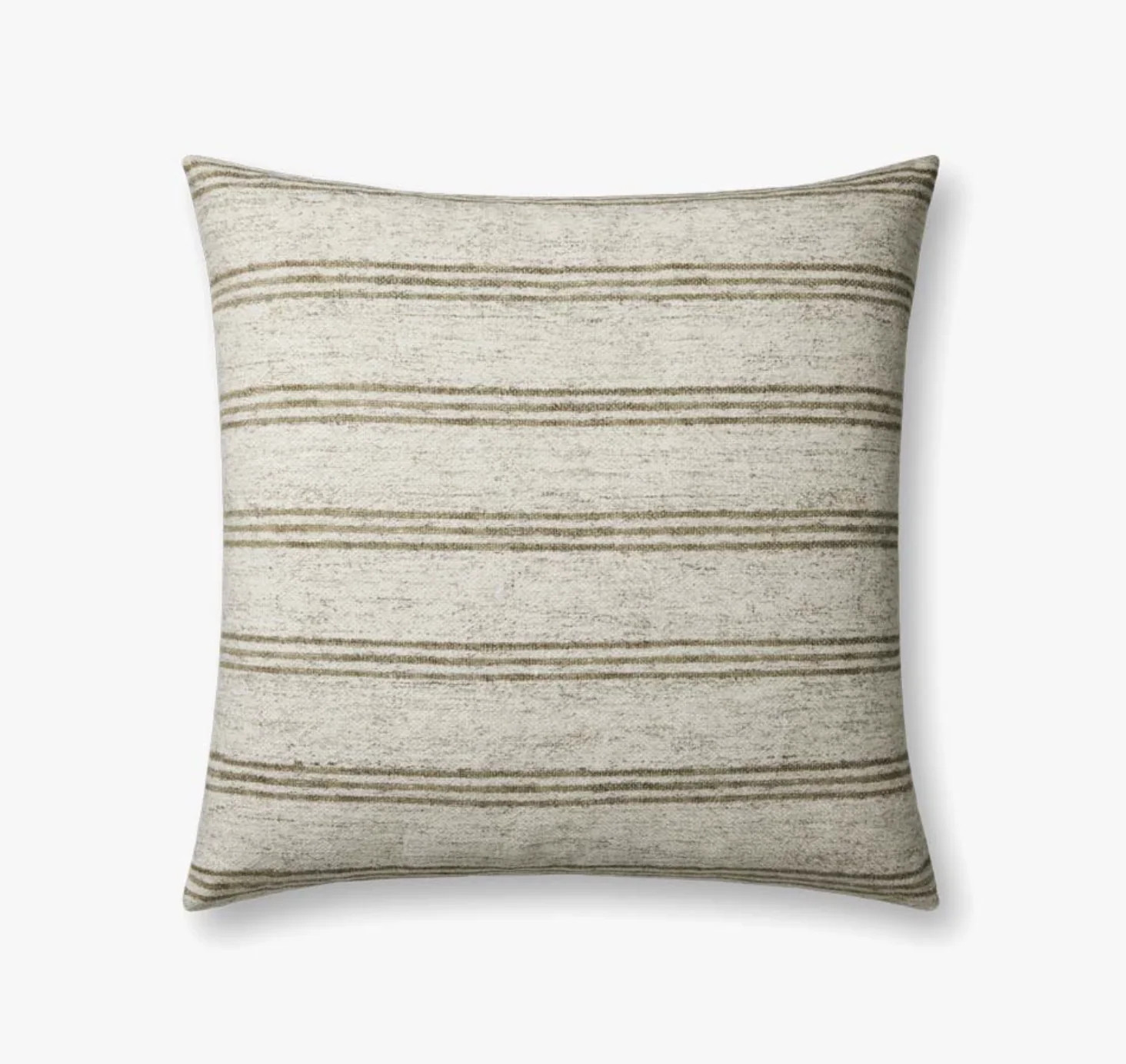 22" Zephyr Down Pillow Ivory/ Olive | Eco Chic Home