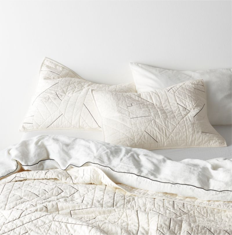 Twigg Cotton Black and White King Quilt + Reviews | Crate & Barrel | Crate & Barrel