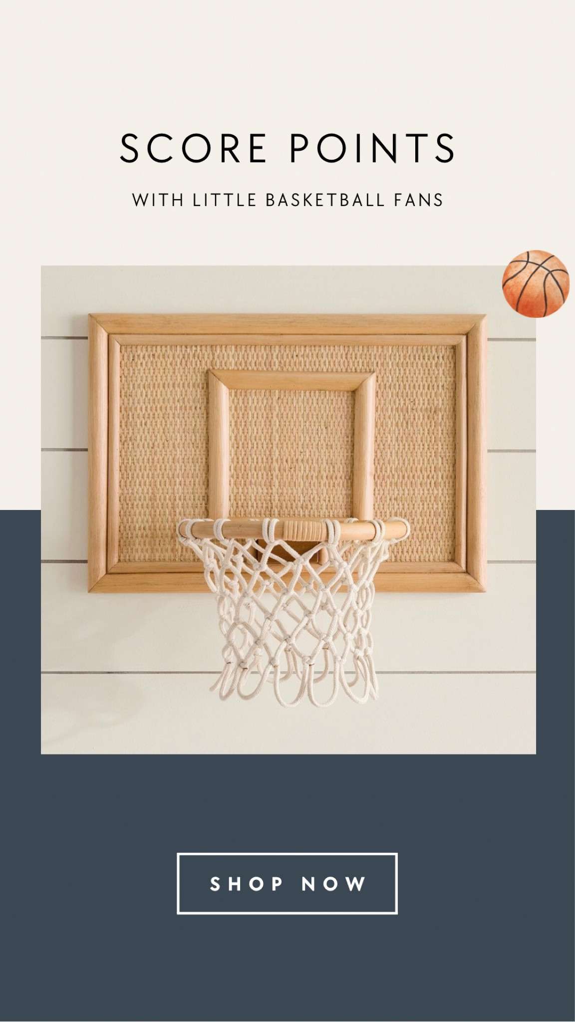Score point for with your little basketball fan with the whimsical fun rattan hoop. 

#LTKhome