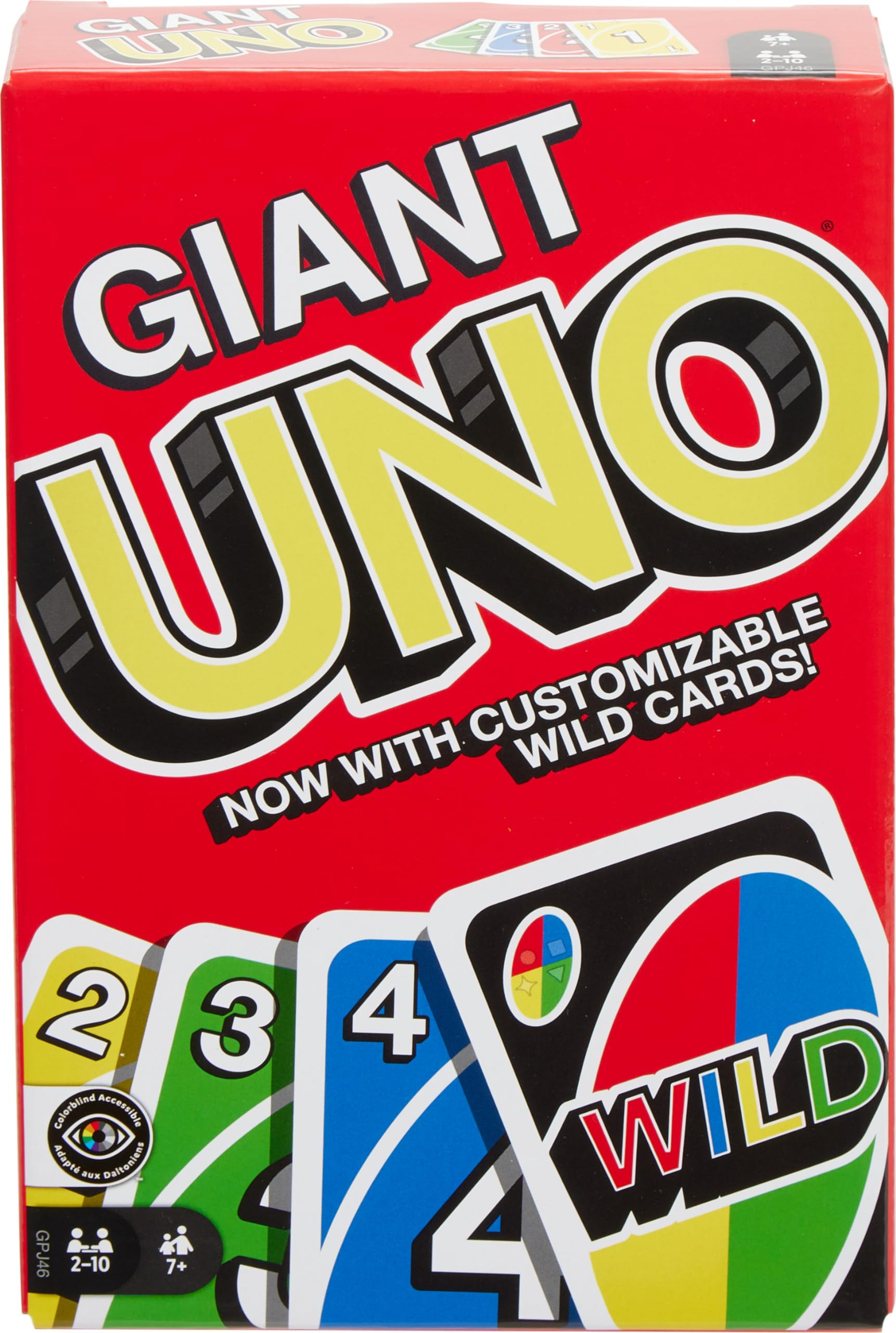 Mattel Games Giant UNO Card Game for Kid, Adult & Families, Color Blind Accessible & Customizable... | Amazon (US)