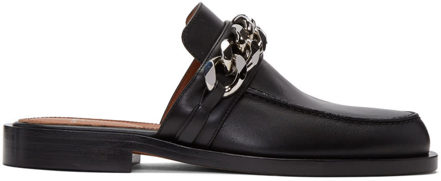 Givenchy Black Chain Mule Loafers | SSENSE