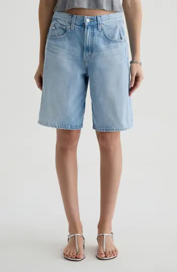Hattie High Waist Barrel Denim Bermuda Shorts | Nordstrom