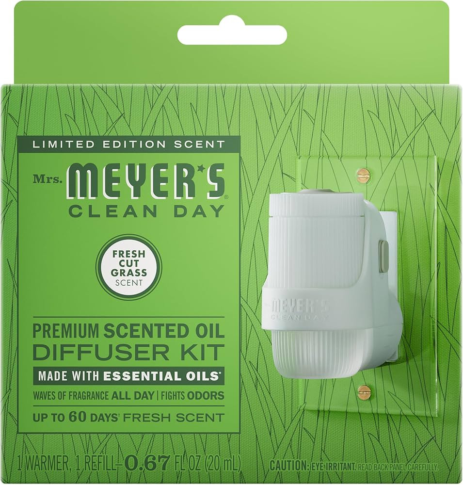 Mrs. Meyer's Clean Day Premium Scented Oil Plug-In, Diffuser & Air Freshener Kit, Fresh Cut Grass... | Amazon (US)