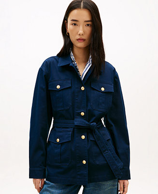 Women's Collared Front-Button Field Jacket | Macy's