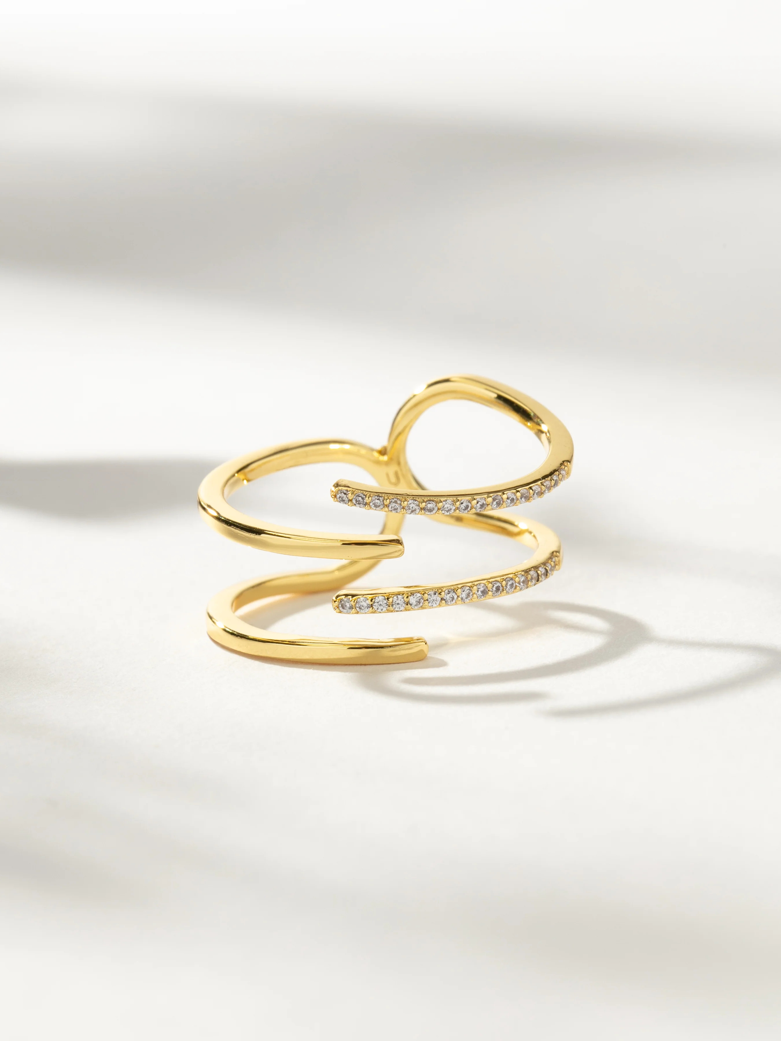Revelry Layered Ring with Pavé in Gold | Uncommon James | Uncommon James