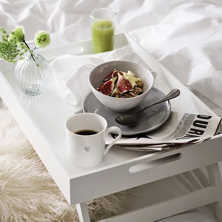 Matte White Breakfast in Bed Tray | The White Company (UK)