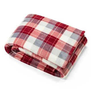 Nautica Bluff Plaid Ultra Soft Plush Blanket (Bluff Plaid Red - Twin) | Bed Bath & Beyond
