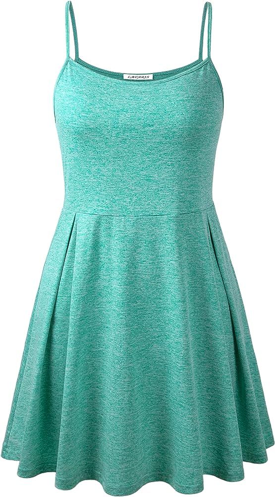 Lafaris Women Plus Size Cami Dress Spaghetti Straps Built in Bra Summer Dress 2023 M-4XL | Amazon (US)