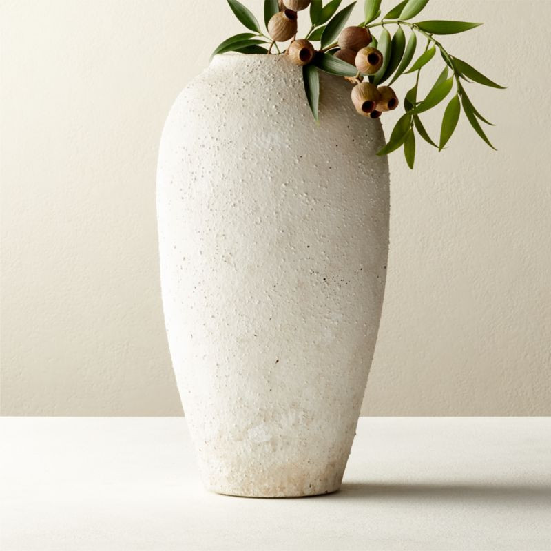Torino Modern Textured White Vase + Reviews | CB2 | CB2