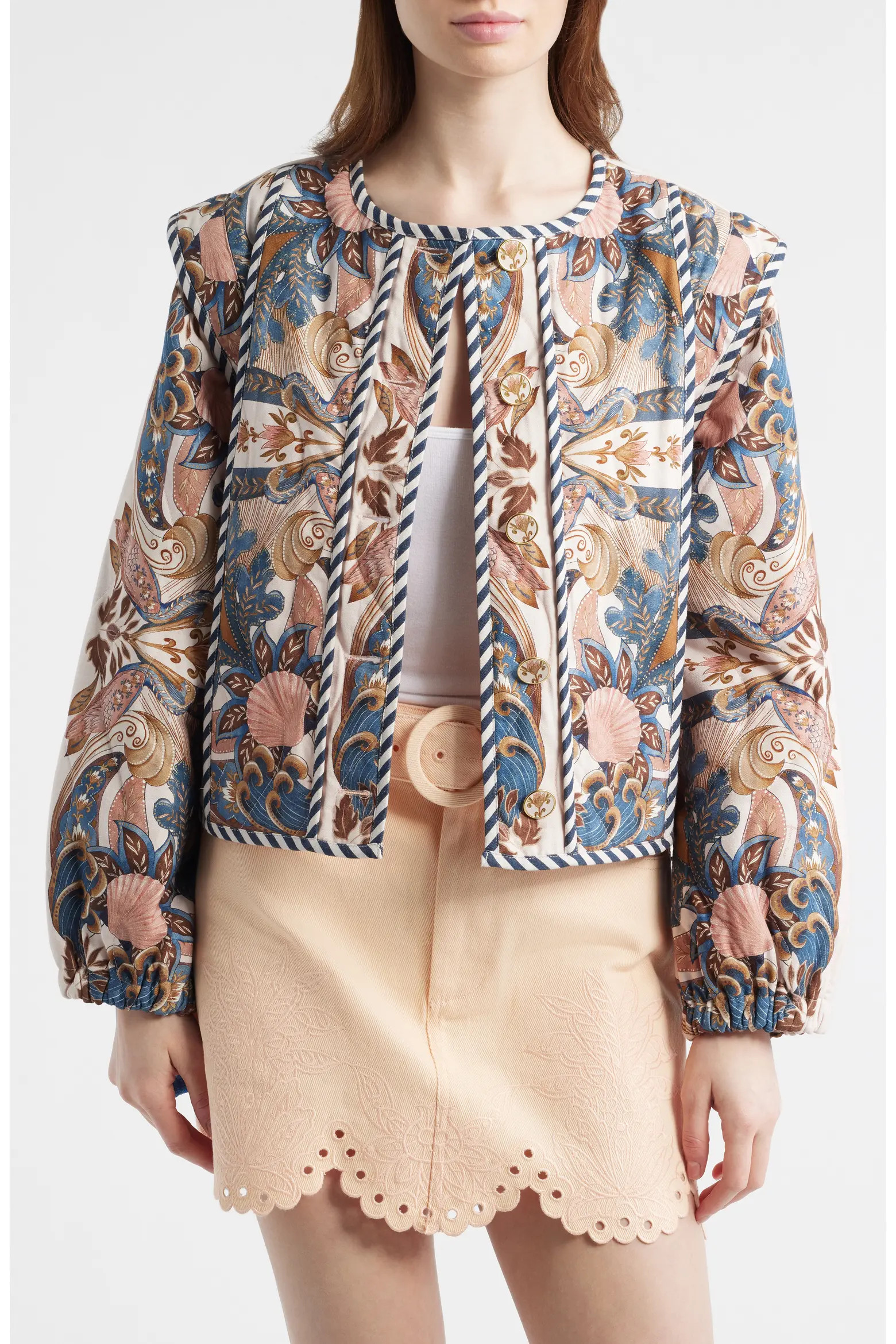FARM Rio Sea Garden Print Button Front Jacket (Women) | Nordstromrack | Nordstrom Rack