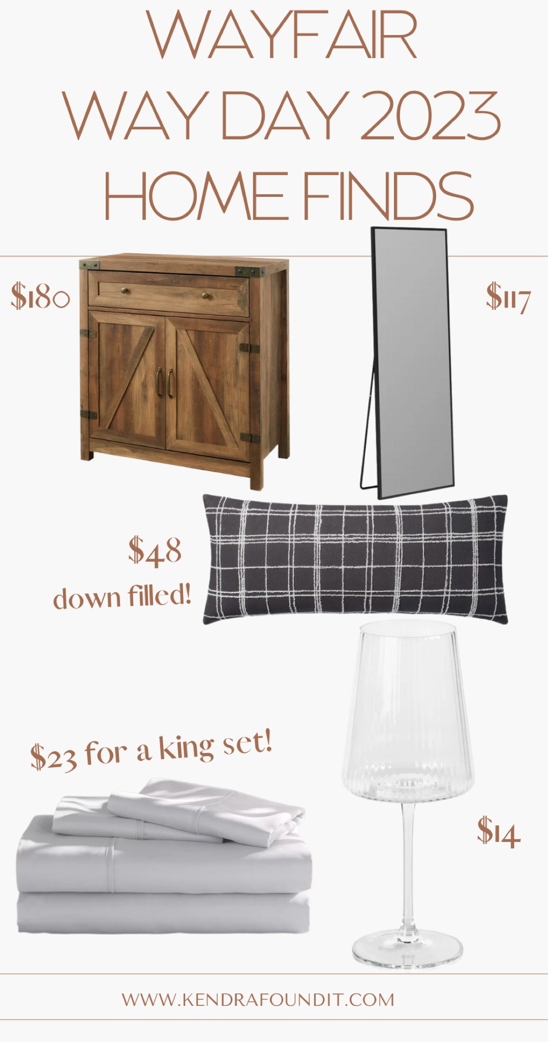 
It’s HERE! Way Day 2023 officially started today and runs from October 25-26, 2023.  

Look at these prices! I found king size bed sheets for $23 (smaller sizes are even less) and fluted wine glasses for just $14 each. Oh, and let’s not forget the rectangle floor mirror that also has a stand is only $117. Finally, the 2 door wood accent cabinet is 69% off, making it $180! 🤯

There’s also so much more to shop - everything is up to 80% off and ships free.

#ad #wayfair #Wayday #dealoftheday #saleblogger #salealert #wayfairfinds #transitionaldecor #moderntraditional #homedecor #wayfairfinds #salealert #decoratingonabudget #moderntraditional #kidsbedroom #bedroom. Modern traditional home decor. Wayfair sale finds. Wayfair finds. Affordable home decor. Transitional lighting. floor mirror. Deal of the day. Sale blogger. Home decor on a budget. Kids dresser. Scalloped dresser. @wayfair

#LTKfindsunder50 #LTKhome #LTKsalealert