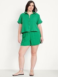 High-Waisted Crinkle Gauze Shorts -- 4-inch inseam | Old Navy (US)