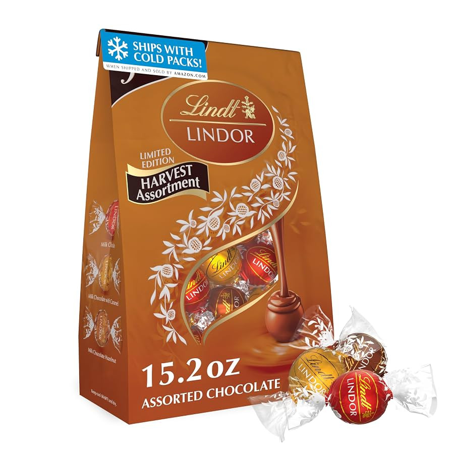 Lindt LINDOR Harvest Assorted Milk Chocolate Candy Truffles, Halloween Candy Variety Pack, 15.2 o... | Amazon (US)