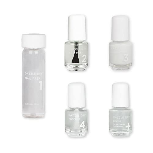 Dazzle Dry Mini Kit 4 Step System - Fine China, a sheer milky white. Simple and clean. (5 Piece Kit / 5 Manicures) | Amazon (US)