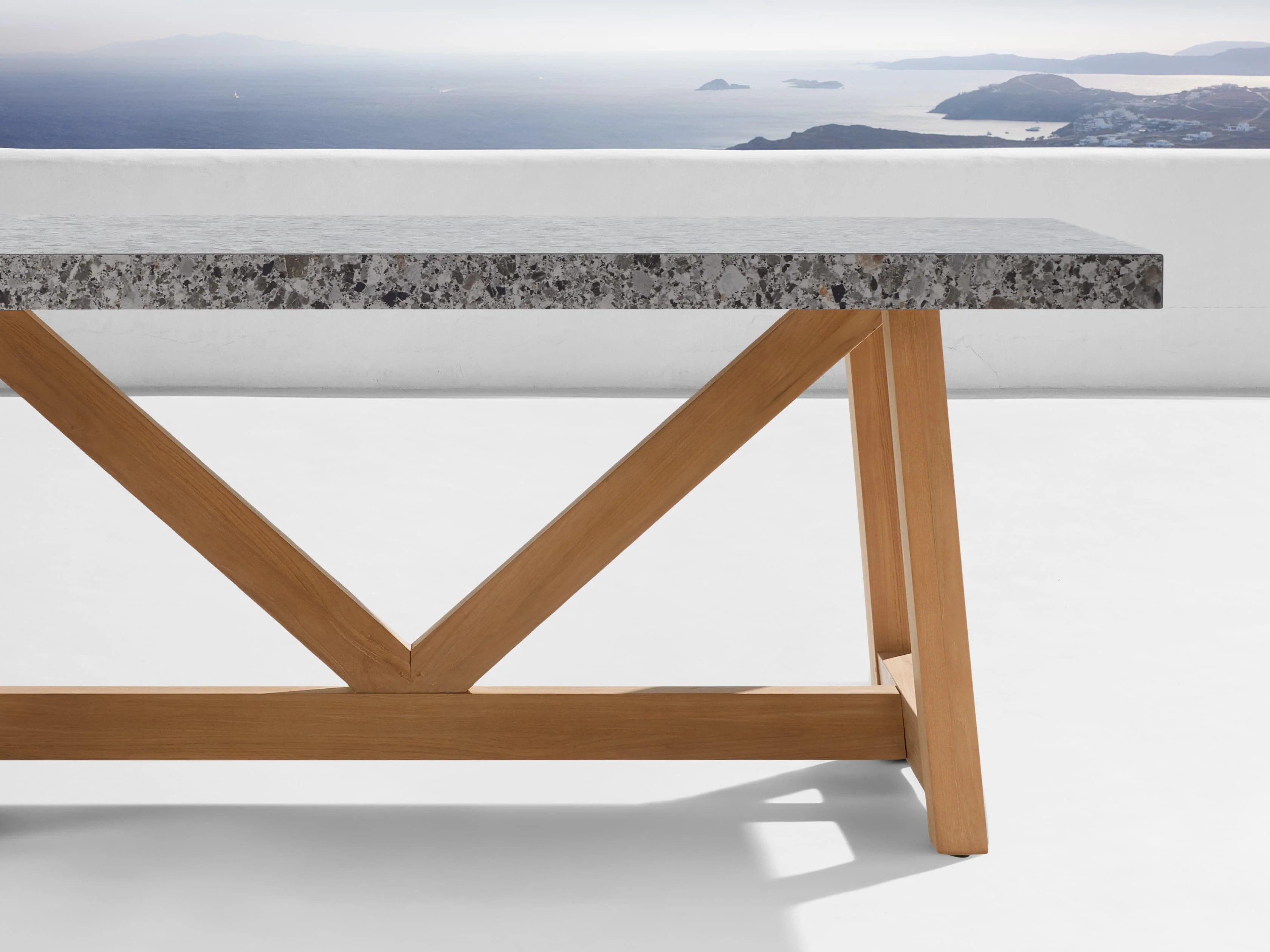 Outdoor Rectangular Dining Table with French Beam Base | Arhaus