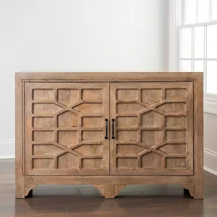 New!Honeycomb Mango Wood Cabinet | Kirkland's Home