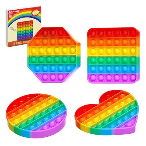 Kakukokas 4 Pack Fidget Toys,Pop Fidgets Pack Party Favors for Kids & Adults,Push Sensory Toys Bulk Toddler Toys,Stress Relief Gifts for Easter,Christmas,Birthday,Party Supplies,Classroom | Amazon (US)