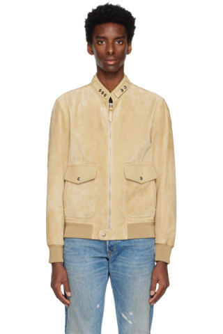 Tan Members Only Suede Jacket | SSENSE