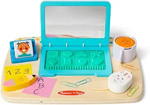 Melissa & Doug Wooden Work & Play Desktop Activity Board Infant and Toddler Sensory Toy - FSC-Cer... | Amazon (US)