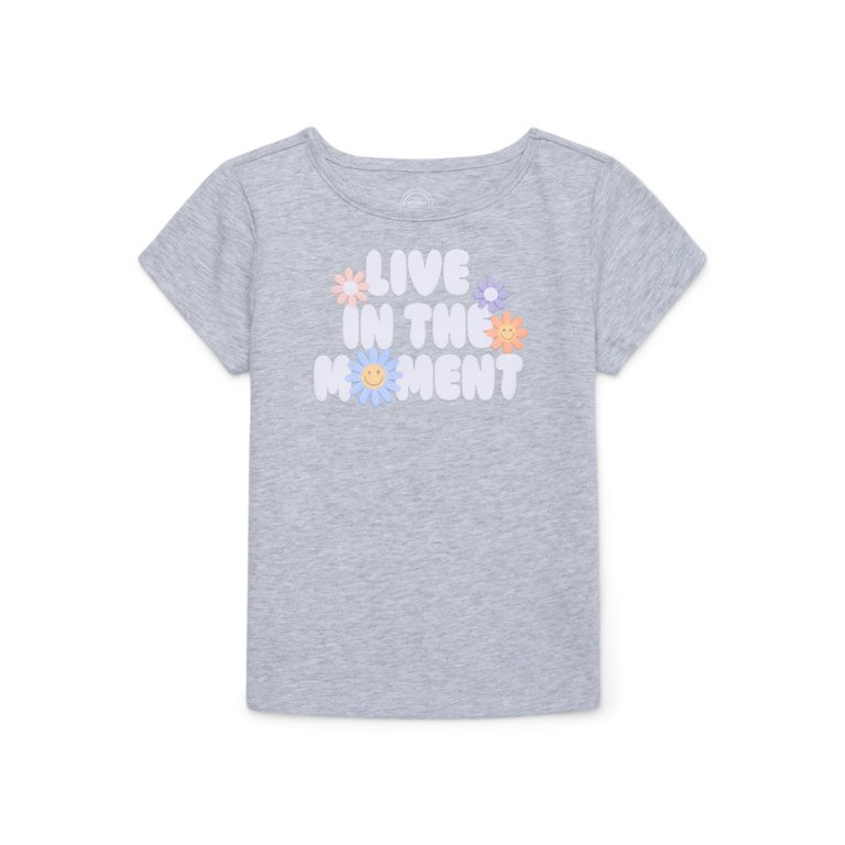 Wonder Nation Girls’ Embellished Graphic Tee with Short Sleeves, Sizes 4-18 & Plus - Walmart.co... | Walmart (US)