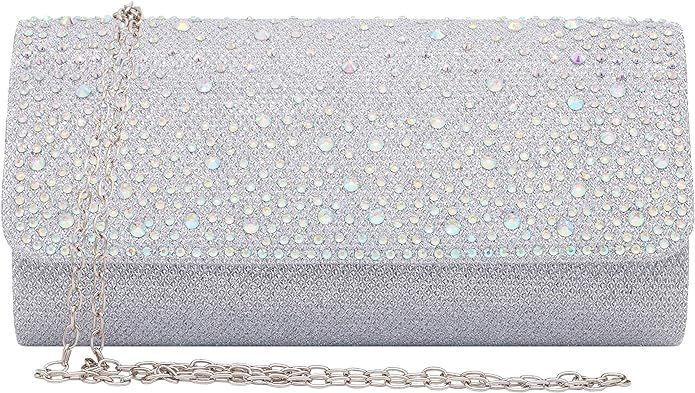 Naimo Flap Dazzling Small Clutch Bag Evening Bag With Detachable Chain | Amazon (US)