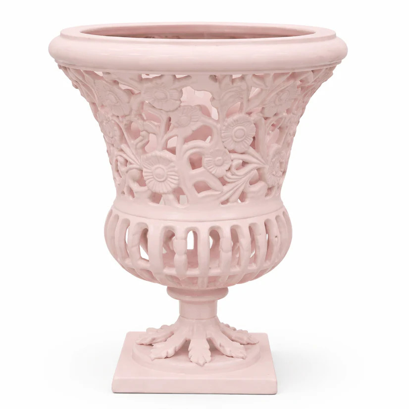 16" Pink Floral Urn | The Enchanted Home