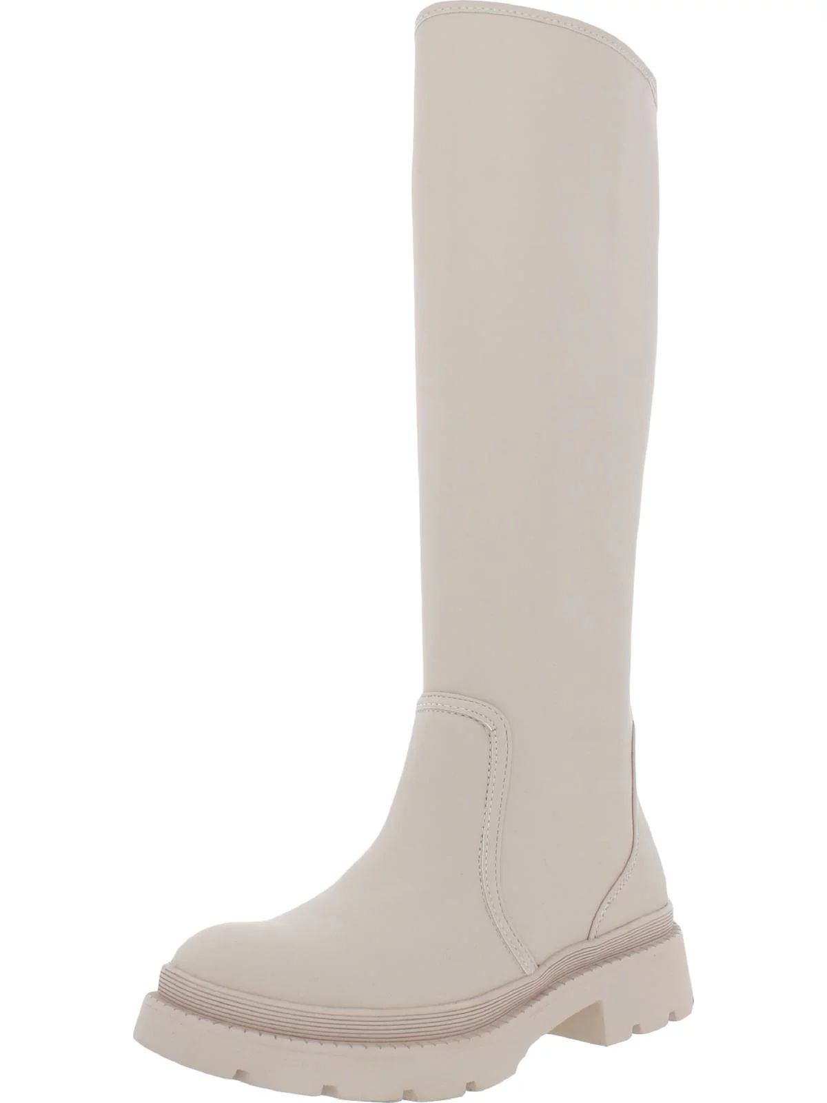 Steve Madden Womens Cloudy Faux Leather Knee-High Boots Ivory 5 Medium (B,M) | Walmart (US)