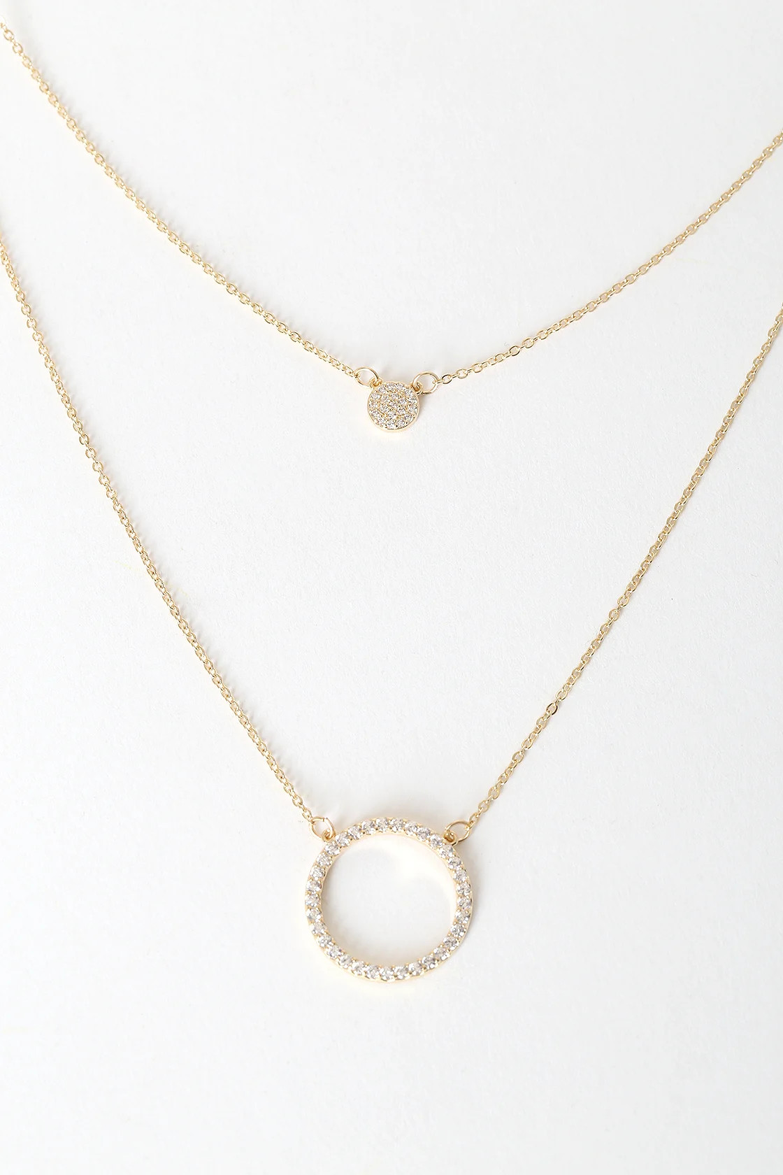 Round Up Gold Rhinestone Layered Necklace | Lulus (US)