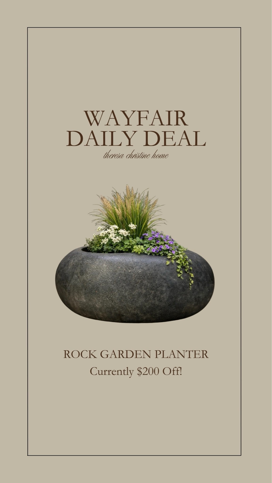 The prettiest rock garden planter! From Wayfair and currently on sale ☀️🖤